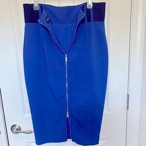 New York & Company Blue and Black Pencil Skirt for Work